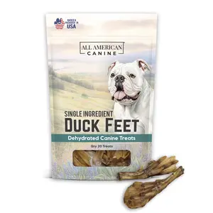 Duck Feet Natural Single Ingredient Treat 20 CT High Value Dental Chew - Digestible Low-Fat Dehydrated Dog Treats for Training, Rewarding, Teeth Cleaning Food for dogs. Dental, great for teeth. Lowfat Jointsupport Chewable Canine