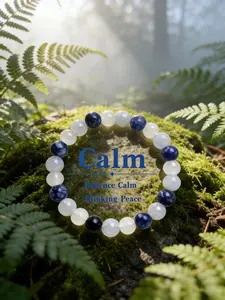 Deep Tranquility Sky Blue Sea Sapphire Bracelet, Enhances Patience & Calmness, Calms Emotions, Inner Peace Healing Jewelry, Crystal Bracelets