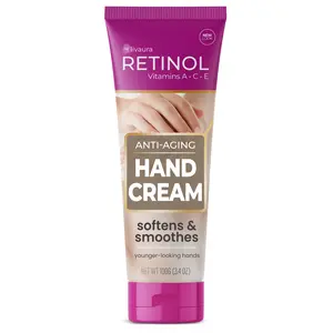 Retinol Anti-Aging Hand Cream - Vitamin A Retinol + Vitamins C & E + Green Tea Extract - Hands, Nails & Cuticles - LIVAURA