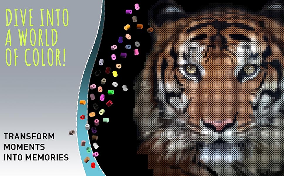 shinshin creation 24,000 Mini Fuse Beads Kit for Adults - 48 Colors Tiny 2.6mm Beads, 5 Pegboards, 2 Tweezers - Compatible with Hama, Melty, Iron Beads - Pixel Art Craft Kit