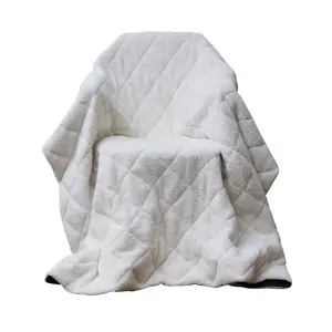 Modern Style Reversible Throw Blanket, Polyester Fabric, 60" L x 80" W, Suitable for Sofa, Bedroom, Office and Outdoor On-Site