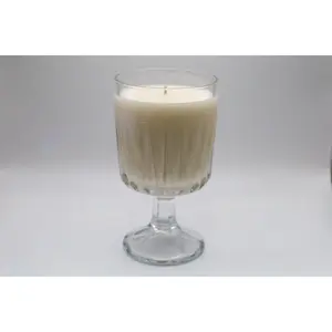 Clear Faceted Water Goblet