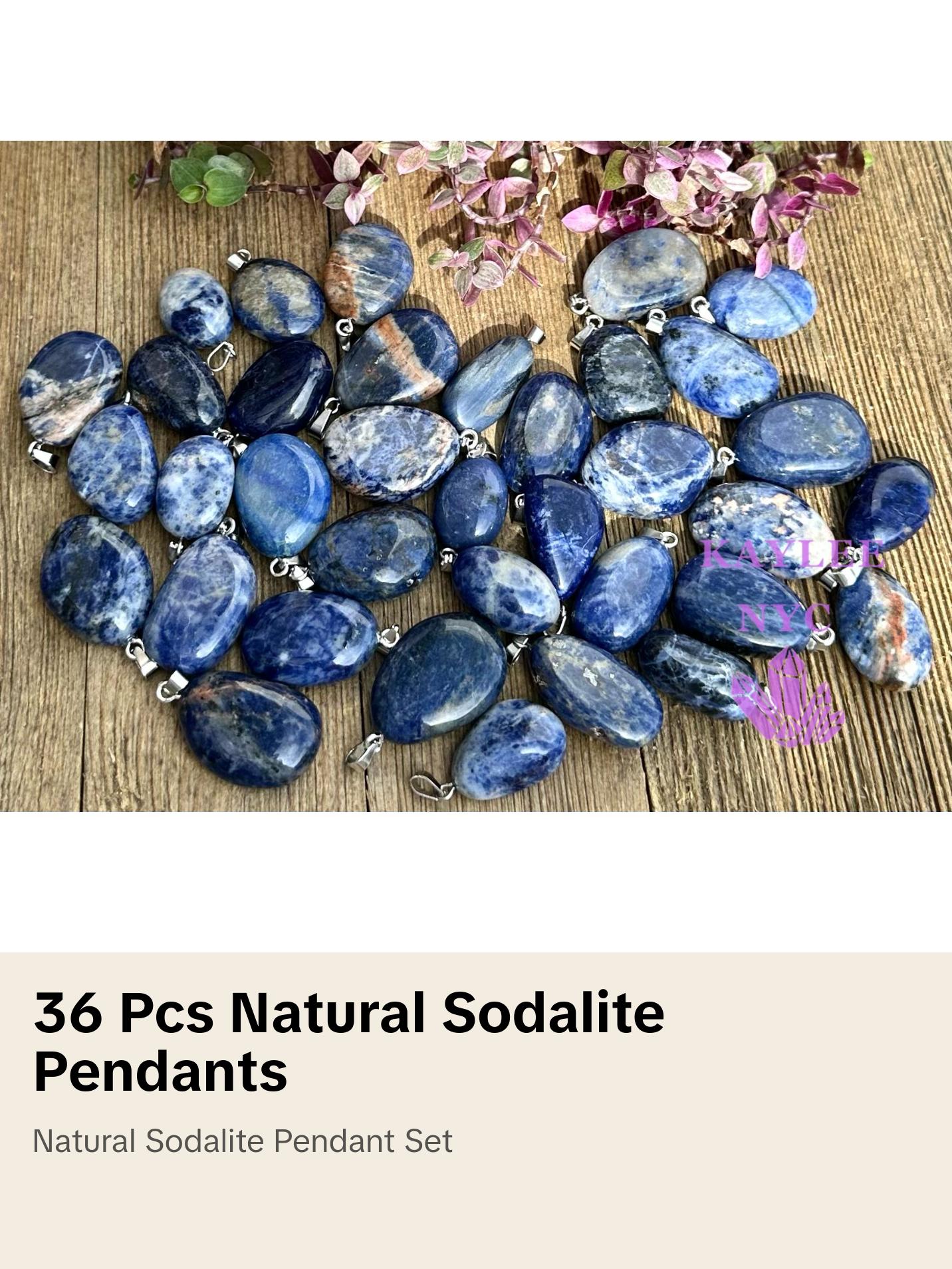 36 PCs Natural Sodalite Crystal Pendant