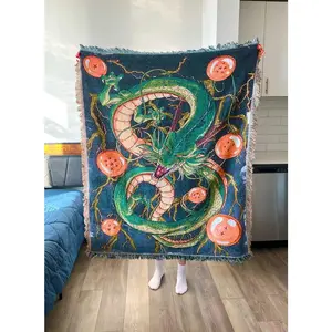 Anime Tapestry Blanket | Woven Throw for Wall Decor | Gift for Anime Room Setup Woven Blanket Woven Blanket