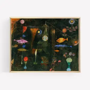 Paul Klee Fish Magic Print: Matte Fine Art (Multiple Sizes, Gold Frame Available)