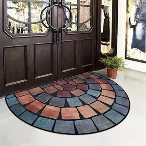 Irregular Stone Pattern Door Mat, Rectangle Home Entrance Mat, Non-slip Floor Mat, Decorative Carpet for Home Living Room Bedroom Kitchen, Boho Style Rug