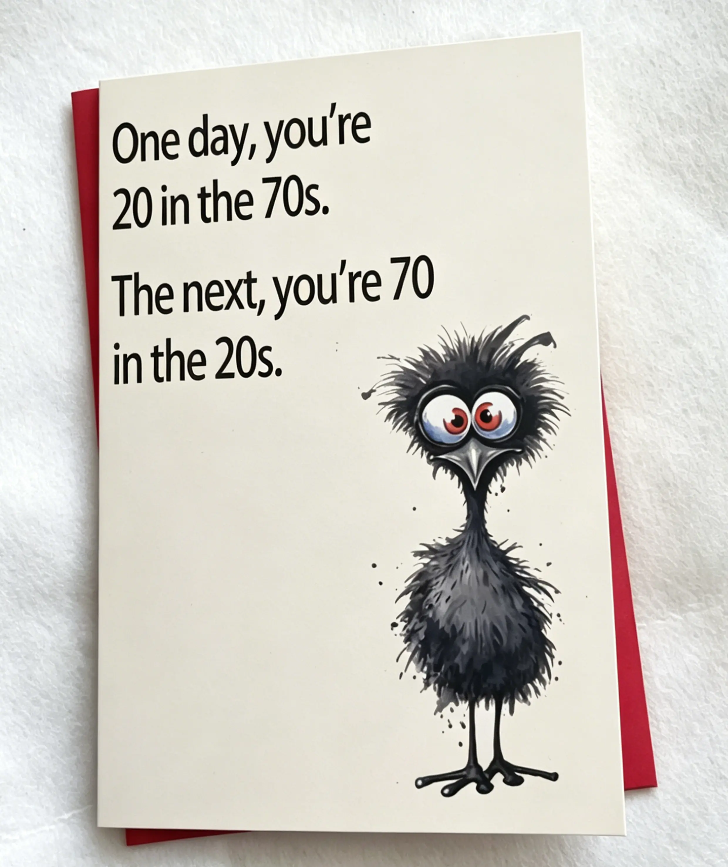 8x5.3 in Unisex Funny 70th Birthday Paper Card - Festive Party Supply with Protective Bag, Red Envelope, Default Letter, Non-Slippery Surface, No Good Water Absorption Note for Dad