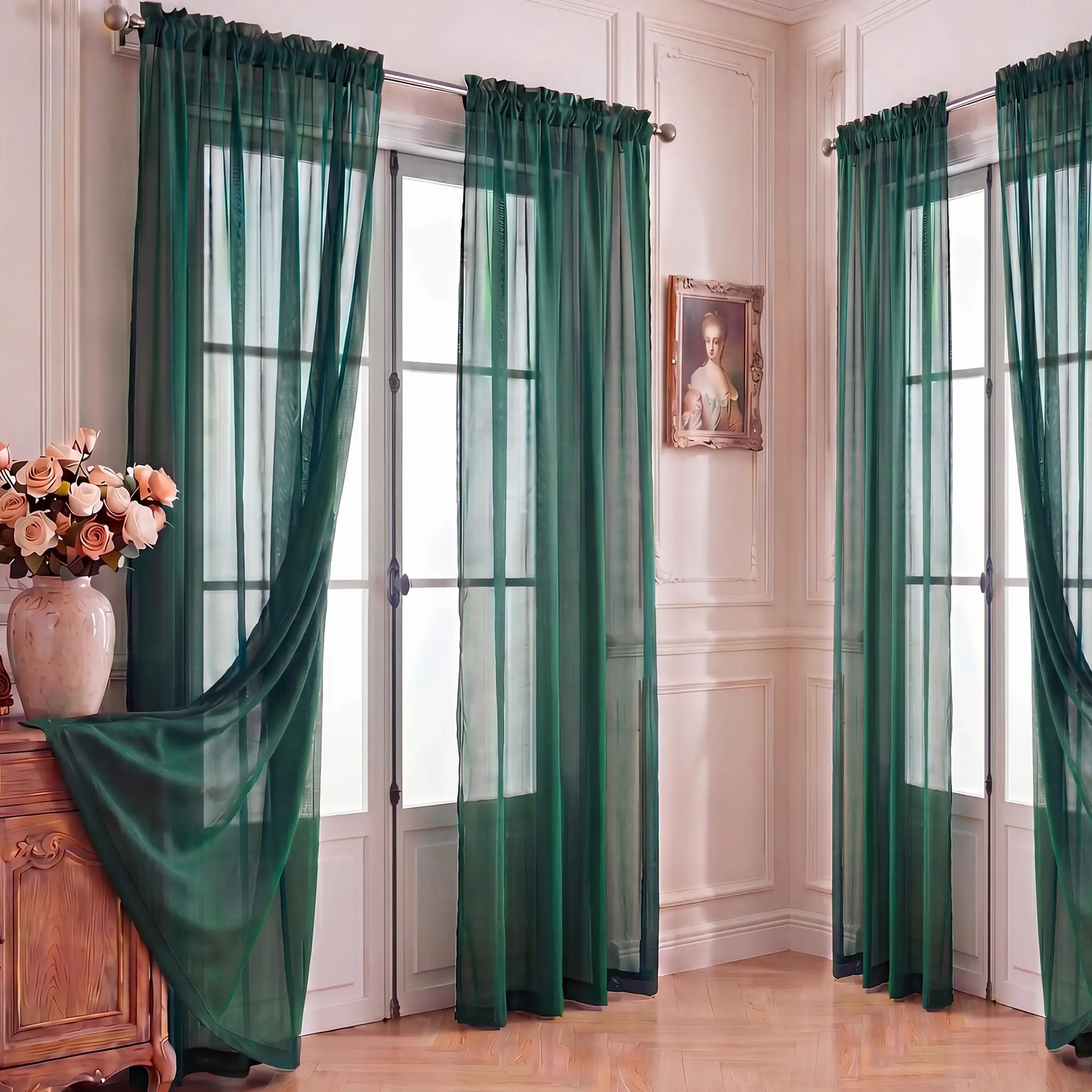 4 Pcs Solid Color Full Dolly Fabric, 52x95 inch Rod Pocket Curtains, Soft Lightweight Window Drapes for Bedroom, Living Room & Home Decor FT2522 curtains for bedroom curtains