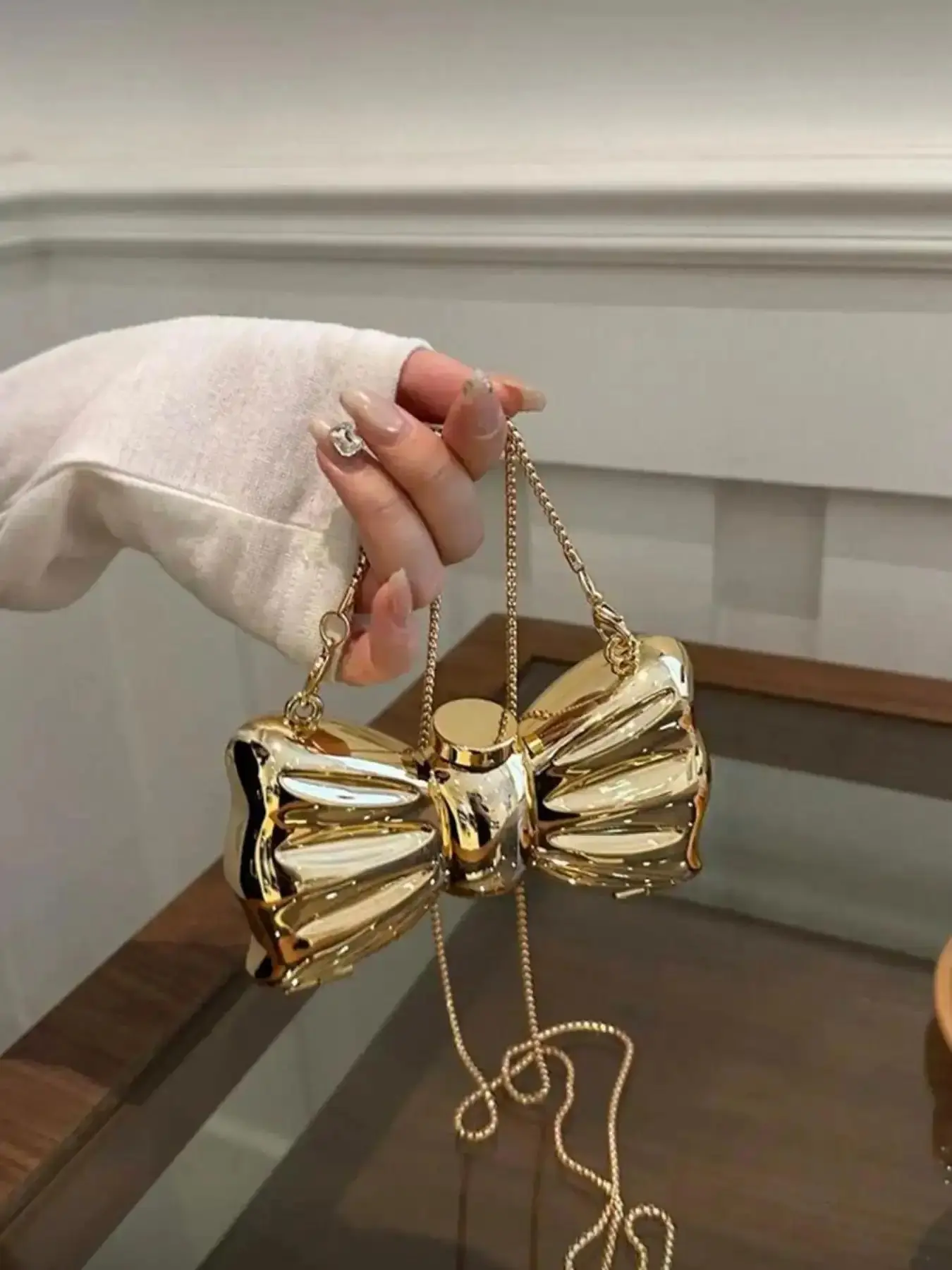 Women s Bowknot Mini Party Bag Bow Shoulder Bags Chain Crossbody Wallet Wedding Date Clutch Purse Fashion Handbag