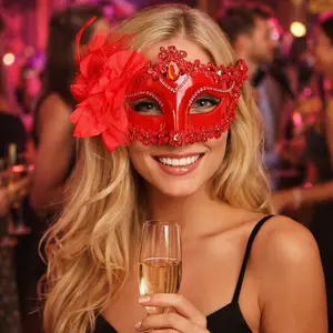 Women's Half Face Party Mask, Floral Design Eye Cover, Perfect for Nightlife & Clubbing, Stylish Accessory for Women