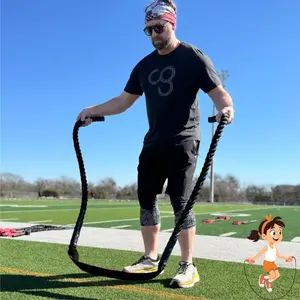 FLATROPE Black 110” 5LB Weighted Jump Rope with Patented Flat Mesh for Safer Ankle Protection CrossFit HIIT Boxing Training