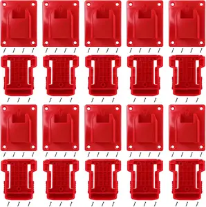 20 Pcs Tool Holders and Battery Holder for M18 18V Wall Hanger Battery Tool Shelf Organizer with 70 Screws,Fits Saw,,Workshop(Red)