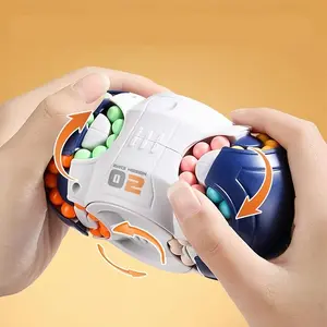 Rotating Magic Bean Cube Spinner Fidget Toy, 1 Box Double Flip Handheld Puzzle Cube Magic Bean Spinner, Stress Relief Toy for Adults & Kids