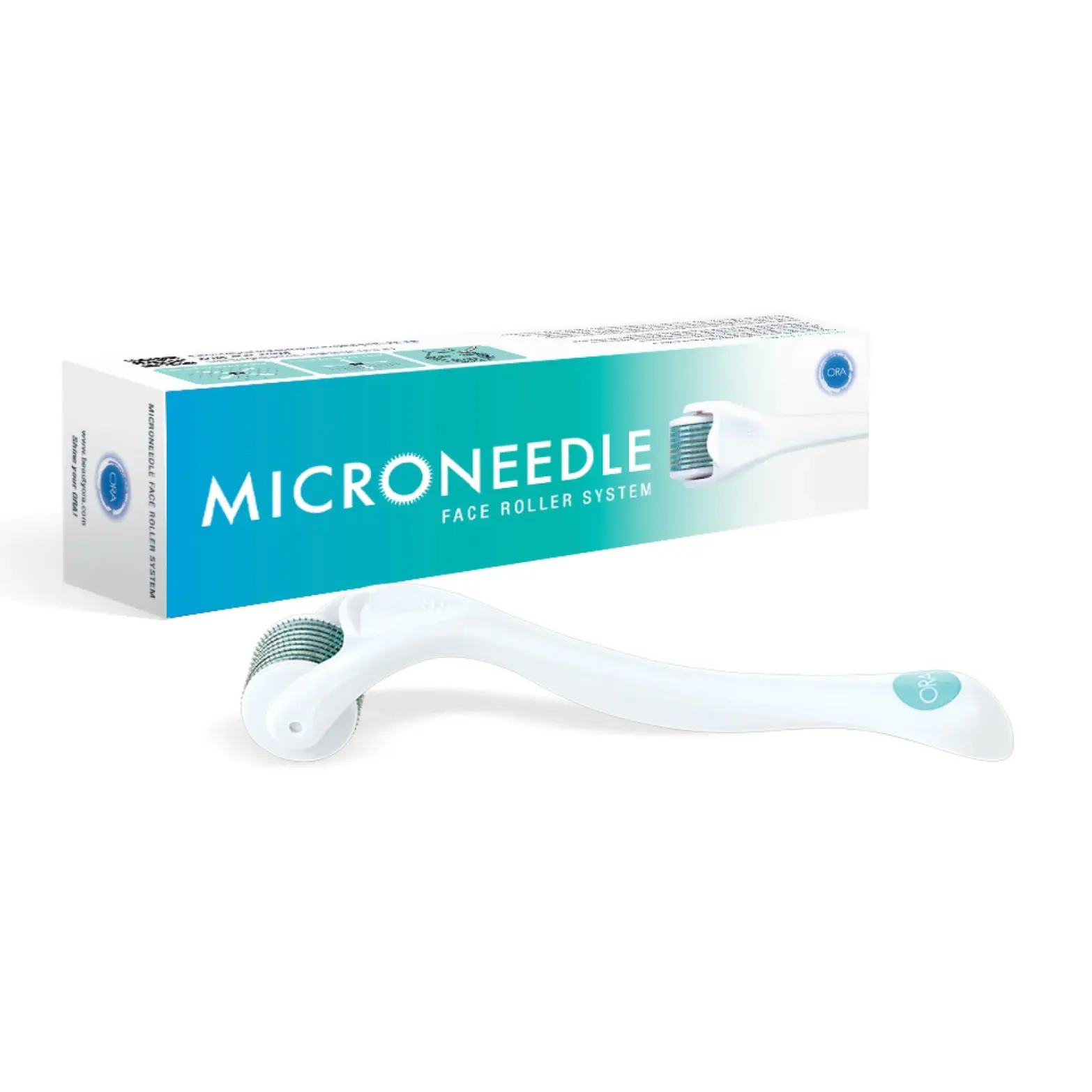 ORA Facial Microneedle Roller System - Advanced Therapy (1.0 mm) - Aqua Head, White Handle