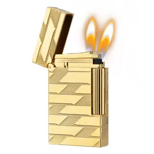 DPT Dual Flame Monogram 1872 Gold Luxury Lighter (NO FUEL) popular gifts boyfriend