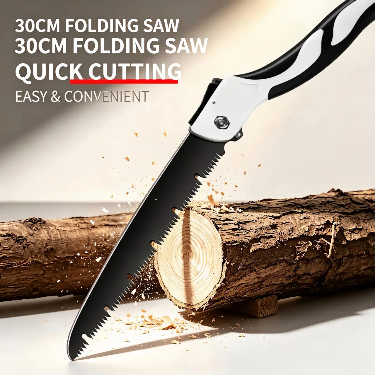 Portable Folding Pruning Saw Single Pack, Handheld Sharp Hardened Carbon Steel Manual Wood Saw, Ergonomic Non-Slip Handle Design, Ideal for Garden Tree Pruning, Firewood Cutting, Outdoor Camping, PVC Pipe & General Timber Cutting