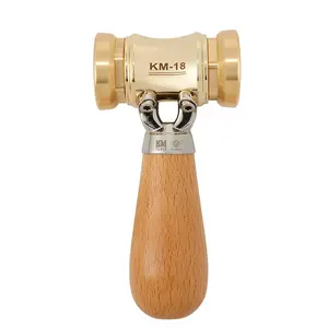 HONGDUI KM-18 Professional-Grade 22-Ounce Heavy-Duty Brass Mallet with Replaceable Plastic & Nylon Heads | Ergonomic Handle, Shock-Absorbing Design for Reduced Hand Fatigue | Ideal for Woodworking, Construction, and DIY Projects