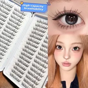 Summer Blue Tears False Eyelashes, Fine Strips, Large Capacity Lash Book, Natural Dense, Perfect for Beginners, Daily Use