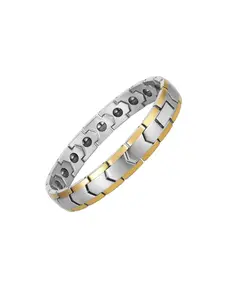 Men's Stainless Steel Build Stone Energy Magnetic Attraction Bracelet, Exquisite Trendy Bracelet, Unique Design, Fade-Resistant, Long-Lasting Shine, Sturdy Durability, All Seasons Wear