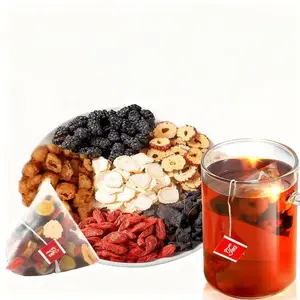 ZOWLOW Ginseng Six Treasures Tea - 20/40 Bags with Wolfberry Mulberry American Ginseng Red Dates Longan & Polygonatum for Sweet Drinks Natural Pure Healthy Beverage