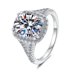 #91(Cushion Cut 4CT ) 925 Sterling Silver Synethic Moissanite Ring