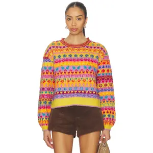 Free People Favorite Things Sweater in Bright Confetti Combo