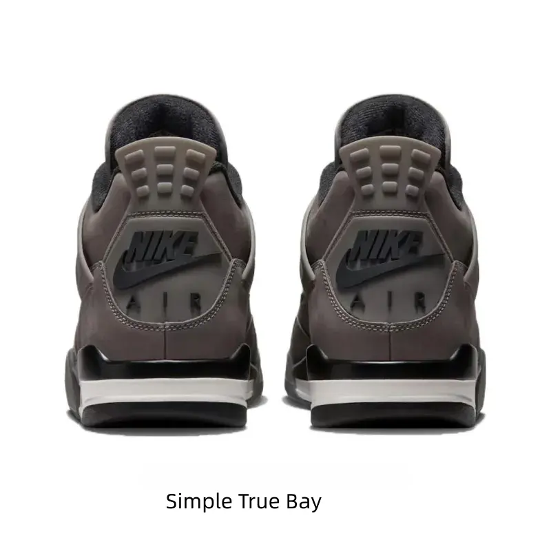 Men Dark Grey Suede Mid Top Retro Basketball Sneakers, Charcoal Gray Mesh Panel Black & White Sole Air Cushion Kicks, American Street Hip Hop Trend Athletic Shoes, Vintage Style Men Commuter Casual Versatile Footwear