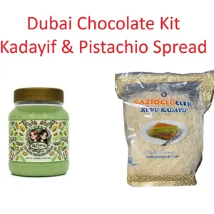 Dubai Chocolate Combo Kit - Crunchy Pistachio Spread 750G - Kadayif/Kataifi 500G