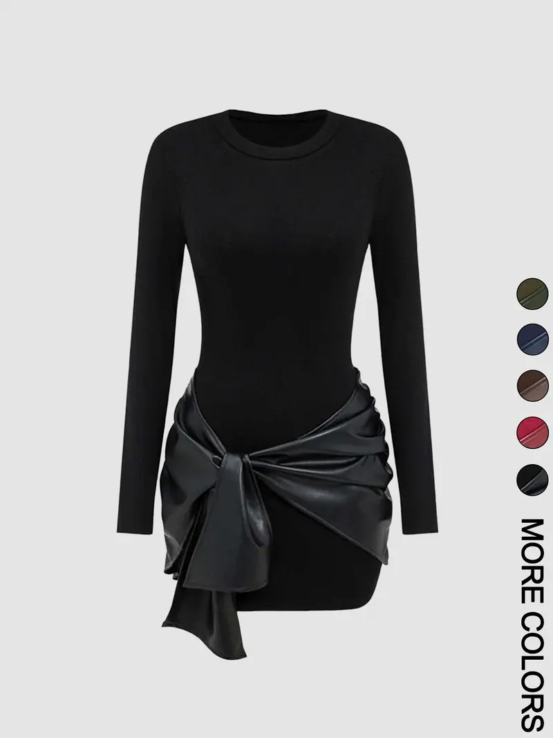 charvi long sleeve mini dress black DOLLY MINI DRESS (STEEL-BONED) | FM2U CLOTHING main image 1