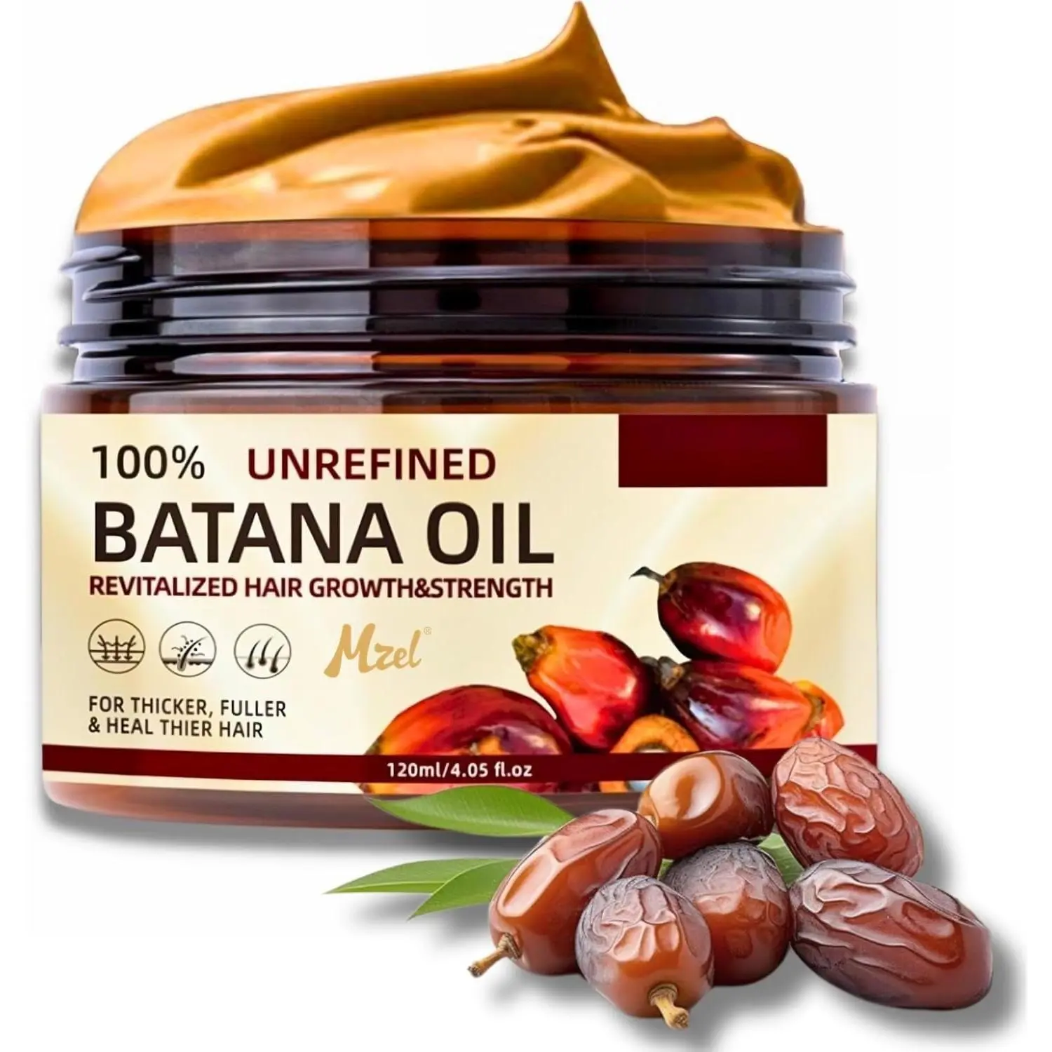 100% Unrefined Batana Oil 4 Oz, Revitalized Hair Growth & Strength, Batana Conditioner for Men and Women Haircare Comfort Shampoo Cleanser Cleansing