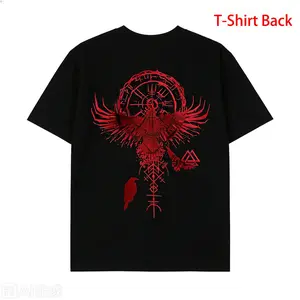 Retro Viking Symbol - Nordic Raven - Rune Celtic Symbol T-Shirt 100% Premium Cotton T-Shirt