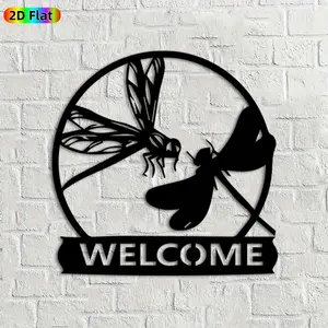 1pc Dragonfly Metal Wall Art, Charming Dragonfly Statue Mural, Ideal Gift for New Year, Easter, Nature Decor Enthusiasts, Weather-Resistant Metal Wall Decor Wall Sculptures, Perfect for Garden Wall & Backyard Fence, Delightful Outdoor Welcome Decor