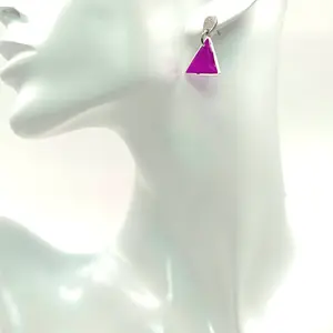 Fuchsia triangle earrings