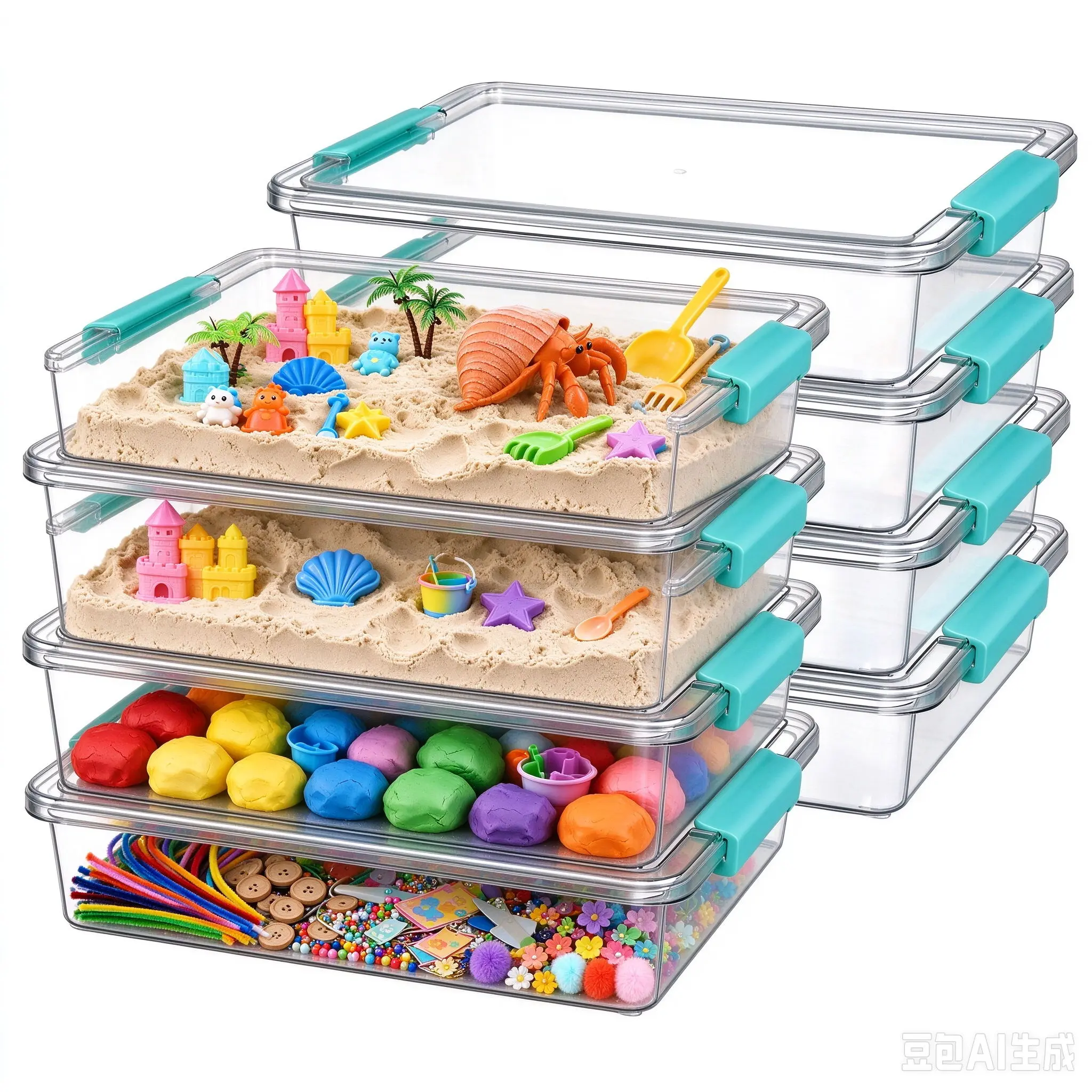 【Sensory Bins】Vtopmart 6 Qt Plastic Storage Bins with Lids, Clear Sensory Bins, Arts Crafts Organizers and Storage, Stackable Containers for Home Office and School Supplies,restock