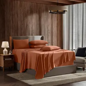 Extra Full Size Sheets Deep Pocket - 6 Microfiber Deep Pocket Full Sheets - Fade Resistant Sheets  Pillowcases - Full, Rust Sienna (Orange Brown)