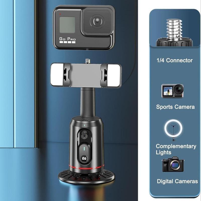 360 ° Rotatable Selfie Gimbal Stabilizer, Automatic Face Tracking Cellphone Holder, Smart Shooting Camera Stand with Remote Control, Selfie Accessories for Smartphone, Vlogging Kit, Black 360 ° Rotatable Selfie Gimbal Stabilizer, Automatic Face Tracking Cellphone Holder, Smart Shooting Camera Stand with Remote Control, Selfie Accessories for Smartphone, Vlogging Kit, Black