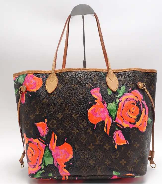 Pre-owned Louis Vuitton Neverfull Rose Print Tote Bag (Limited Edition)