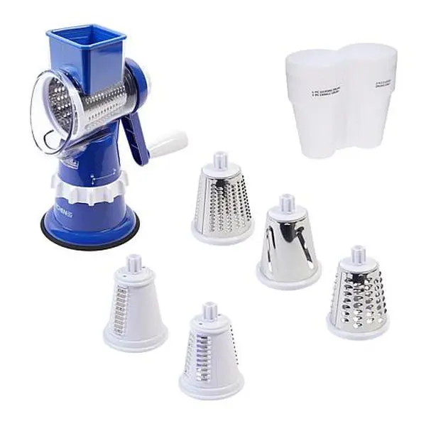 KitchenHQ Speed Grater & Slicer with Suction Base & Drum Holder