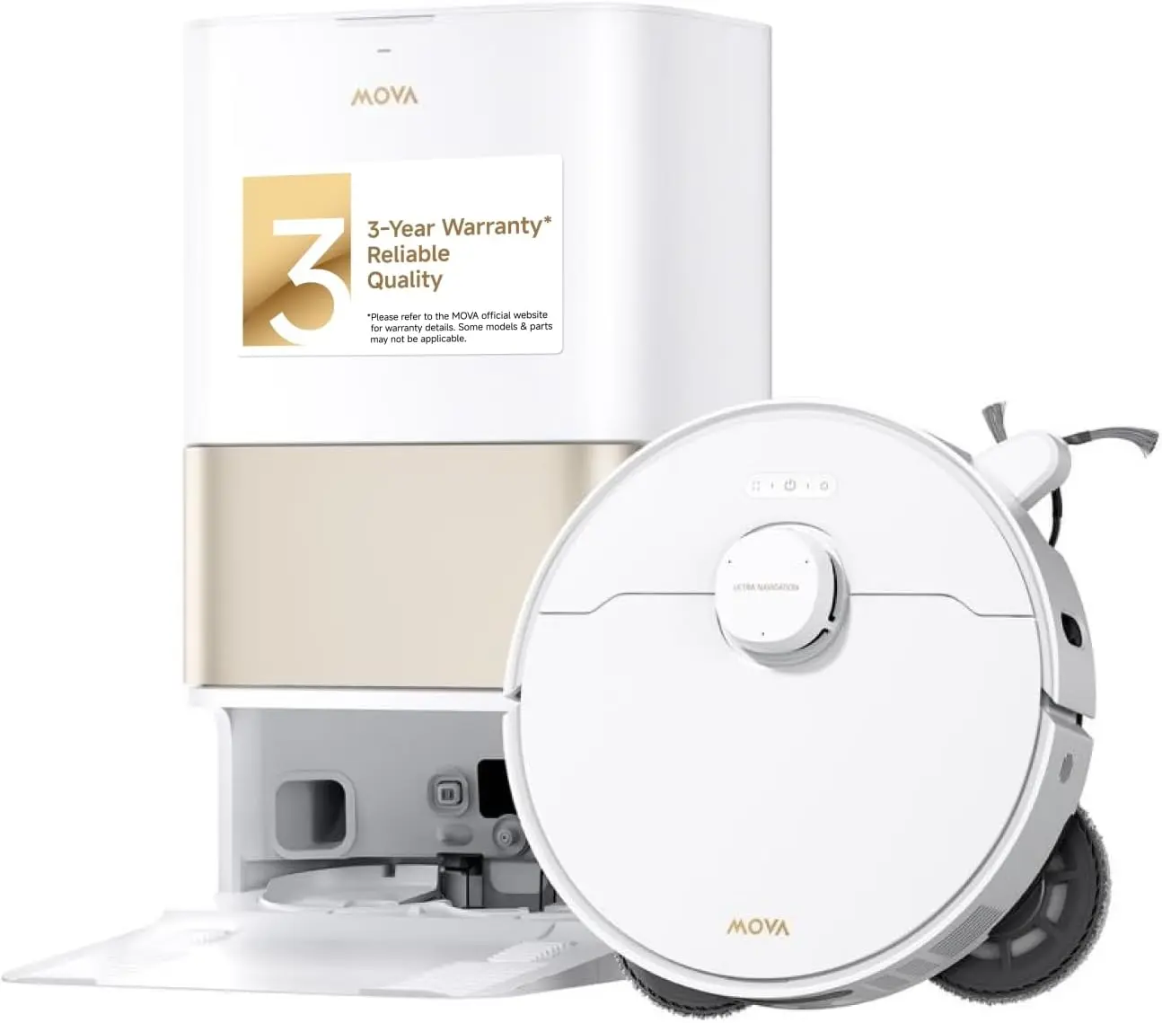 Mova P10 Pro Ultra Gen 2 Robotic Vacuum and Mop, 26,000Pa Suaction, 212°F Hot Water Auto Mop Washing, 1-Hour Hot Air Drying, Extenable Mop, All-in-One Dock, Triple Anti-Tangle System for Home