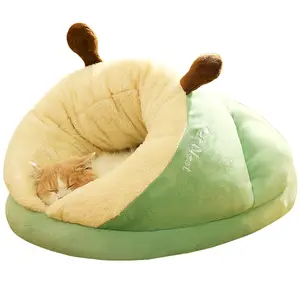 Pet Bed Winter Cat Dog Slippers Nest Warm Cathouse Doghouse Fleece-lined Thick Small Dog Nest Blanket