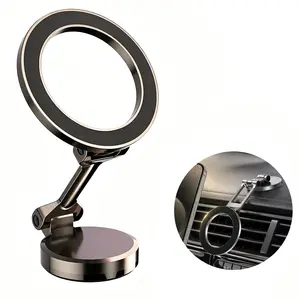 Magnetic Phone Holder for Car Flexible 360° Rotation Magnetic Car Mount Strong Magnets Car Phone Holder for Car &Bed &Desk Compact Dashboard Windshield One-Hand Adjustable Foldable Easy Setup for iPhone Android