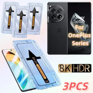 3-Pack Curved Screen Protector for Oneplus 9pro/10pro/11pro/12r/11r/13/8pro/ace2/ace3, HD Tempered Glass, Anti-Scratch, 9h Hardness, Easy Install, Protective Accessories