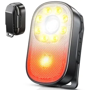 500 lm ultra-bright mini EDC flashlight, rechargeable, 10 modes including running lights for runners, spot and flood light, IP65 waterproof small clip-on flashlight for walking, camping, hiking, work