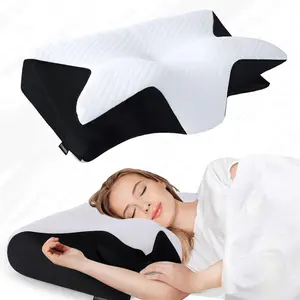 Orthopedic Memory Foam, Memory Foam, Breathable Design, Comfortable & Supportive Neck Pillow, Sleep Pillow for Side & Back Sleepers, Ergonomic Memory Foam, Memory Foam Cushion, Memory Foam Core, Ergonomic Shape, Breathable Material