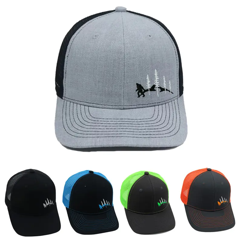Trucker Hat [ Great Outdoors Design ] for Men and Women: Mid Profile Cap with Breathable Mesh Back and Adjustable Snap