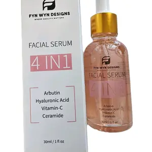 Fyn Wyn 4 in 1 Serum - Arbutin, Hyaluronic Acid, Vitamin C, Ceramides - Anti-Aging, Acne, Wrinkles, Dry Skin - Hydrate, Moisture Moisturize Skincare Radiant Redness Vitamin C