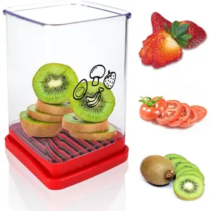 【Durable Vegetable Slicer】 Fruit & Vegetable Fast Cutting Slicer, Kitchen Accessories Stainless Steel Blade Fruit Slicer Cup, Strawberry Cutter