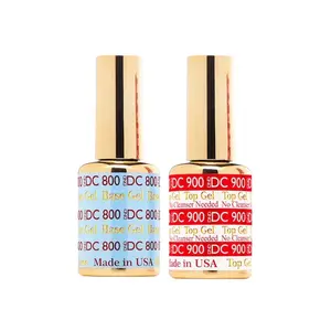 DND DC Base Coat #800 & Top Coat #900 No Cleanse 100G Gel Polish Set for Long-Lasting Manicure Pedicure with Chip Resistance
