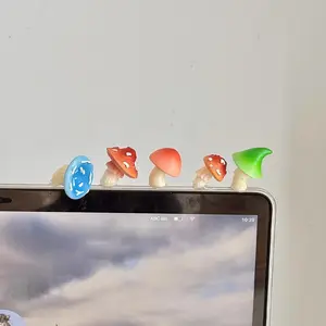 3pcs/6pcs Computer Decorations, Mushroom Figurines, Car Ornaments, Office Desktop Decoration, Miniature Moss Landscape, DIY Garden Accessories