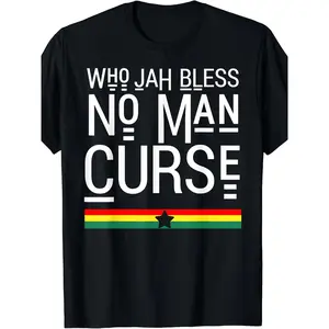 Rasta Flag Jamaican Reggae Roots T-shirt - Jah Bless Don't Curse y2k  outfits  men time  tee  shirt  backwards demon slayer  merch double print oversize lightweight acid valentine gift Vintage Metalcore Graphic T-Shirt Casual Crewneck Tshirt